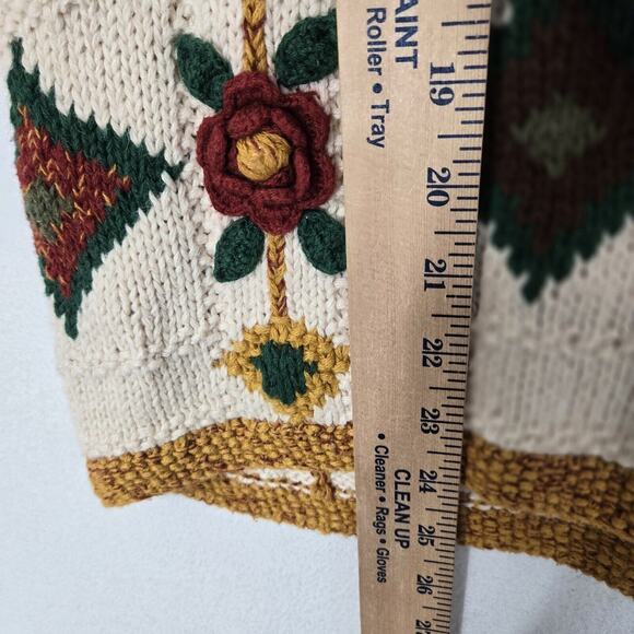 VTG Tony Lambert Design Group Cardigan Sweater Sz S Ivory Multicolor *READ* - Picture 12 of 15